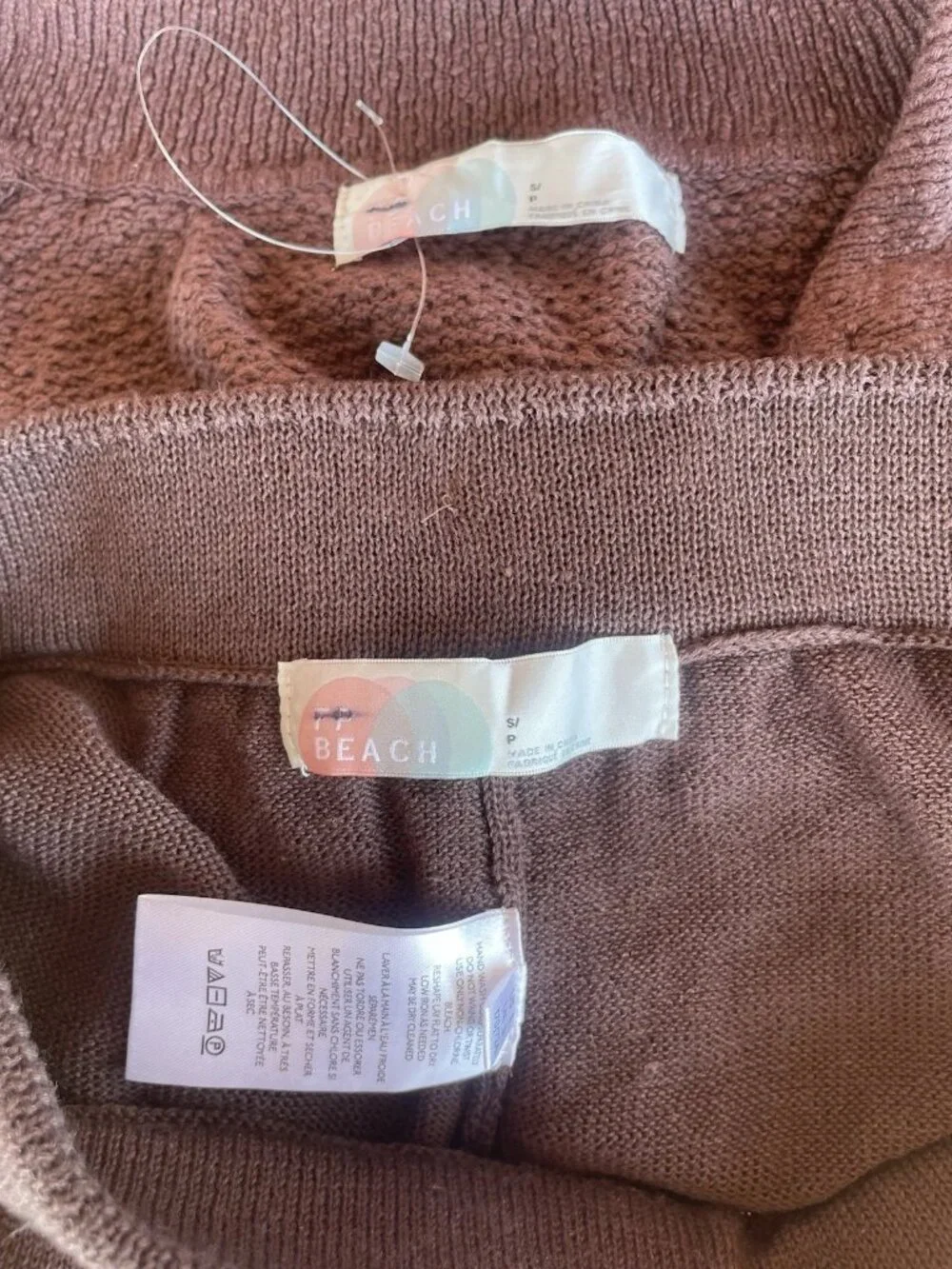 Free People Nolan 2 Piece Sweater Set Crop Top Harem Pants Sz S